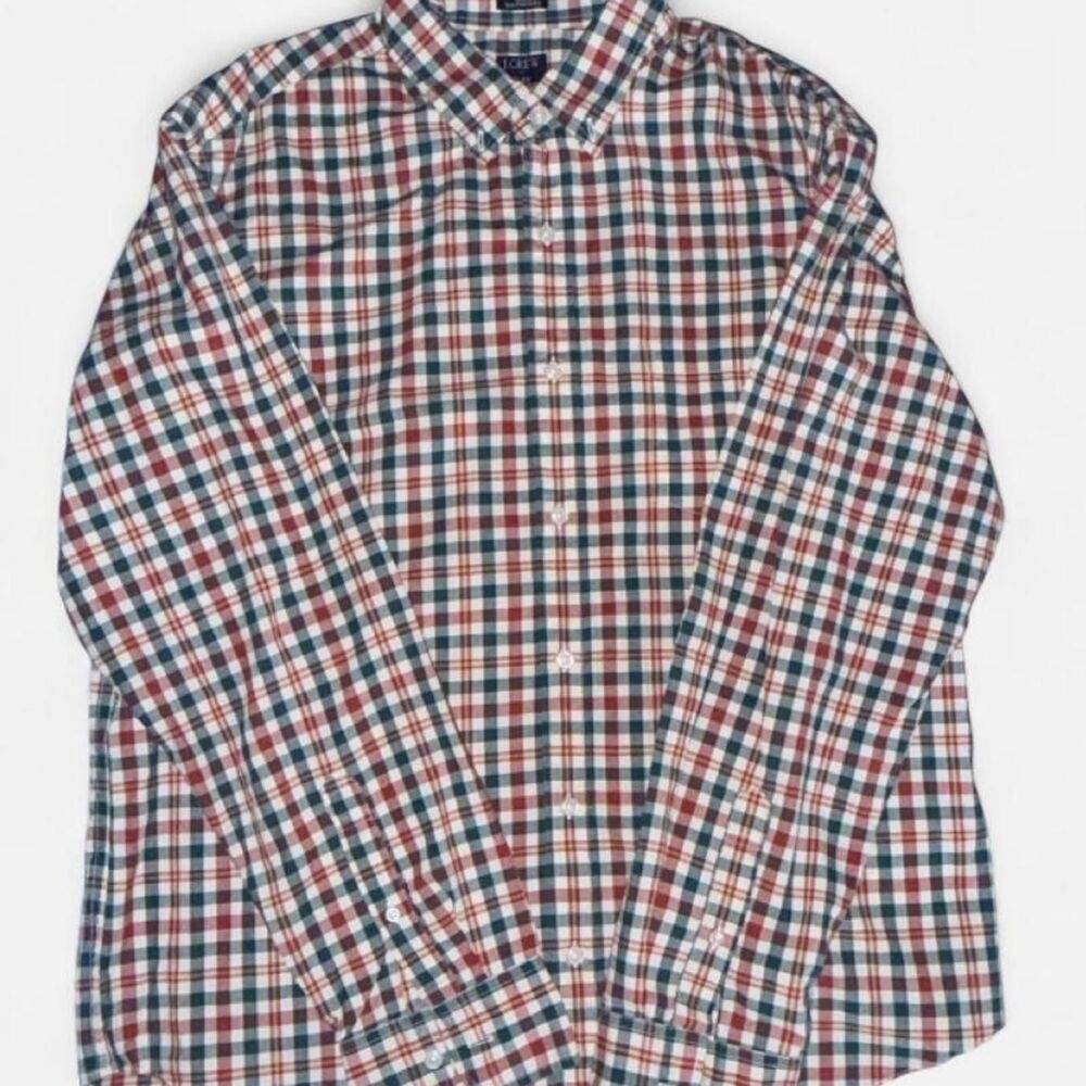 Jcrew Men's Brown and Green Shirt